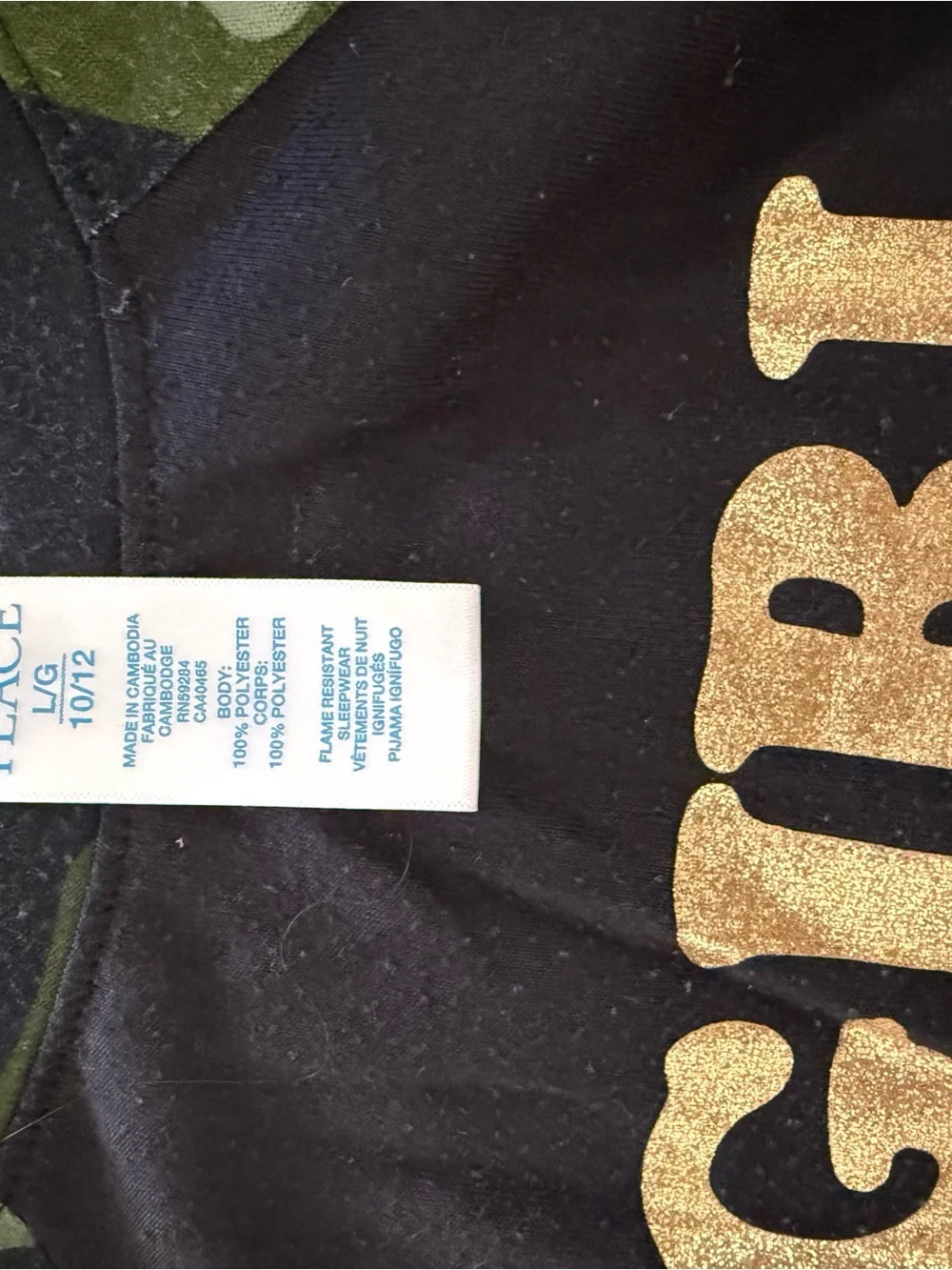 Girl Squad Black Tee with Gold Glitter Print - Kids